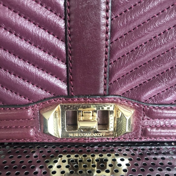 Rebecca Minkoff Chevron Bag in Burgundy - Picture 2 of 10